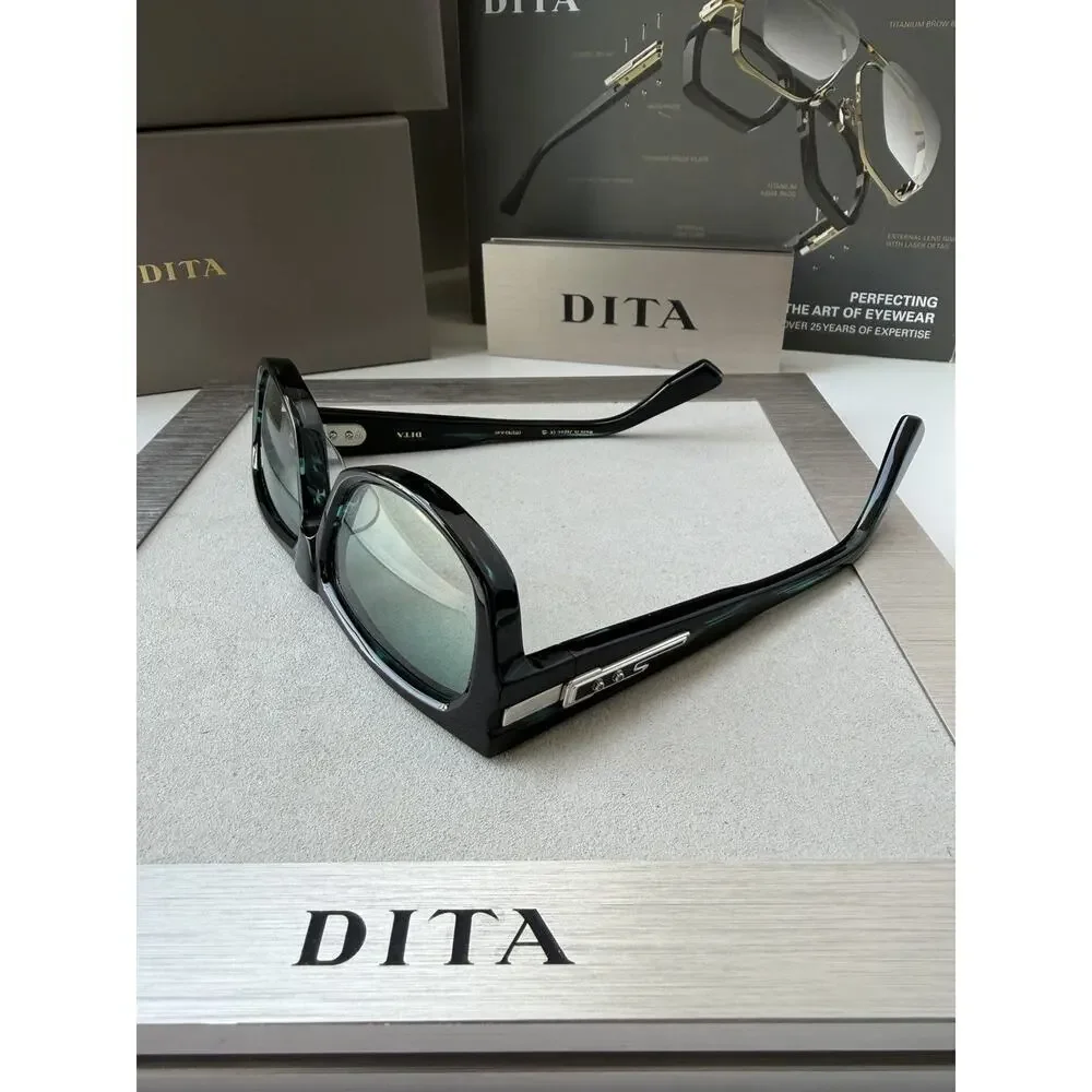 DITA PRIDM DTS753-A-01 Storm Swirl Silver Turquoise Lens Sunglasses AUTHENTIC
